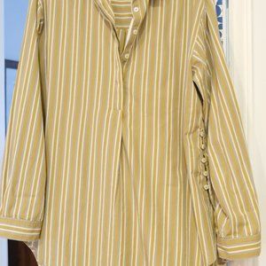 Anthropologie Women's Tunic Chartreuse Stripe Size M NWT